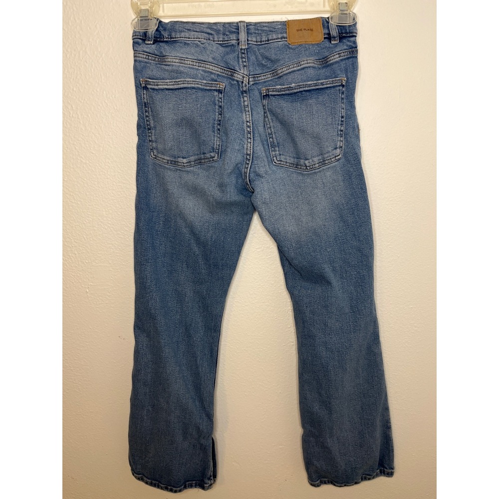 ZARA Kids Girls Blue Denim Flare Jeans Size 13-14 Years Adjustable Waist - Picture 3 of 4